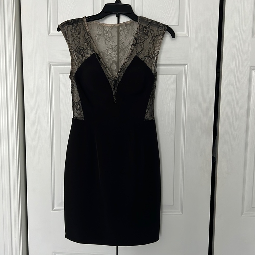 Aidan Mattox Black/sheer Lace Dress, size 2